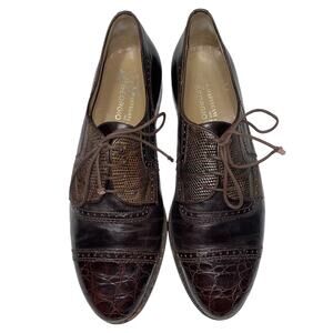 Romano Martegani for Georgio Brown Snakeskin Derby Shoes   Size: 11.5M
